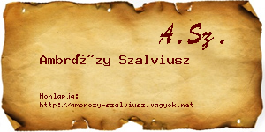 Ambrózy Szalviusz névjegykártya